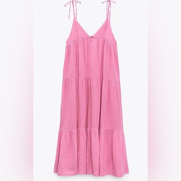 Zara Dresses & Skirts - 🎀 Zara 🎀 Pink Sleeveless Maxi Dress. Size M